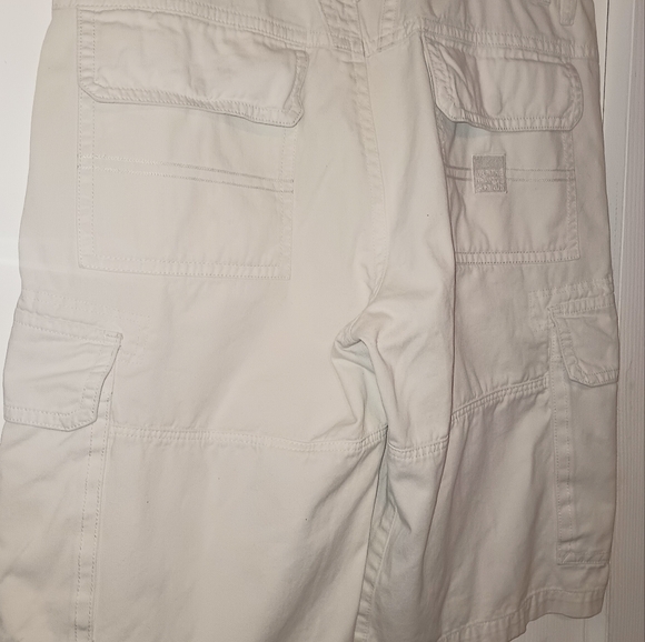 Vintage 90s Girbaud 40 Relaxed Fit Biker Cargo Shorts White - Picture 3 of 4